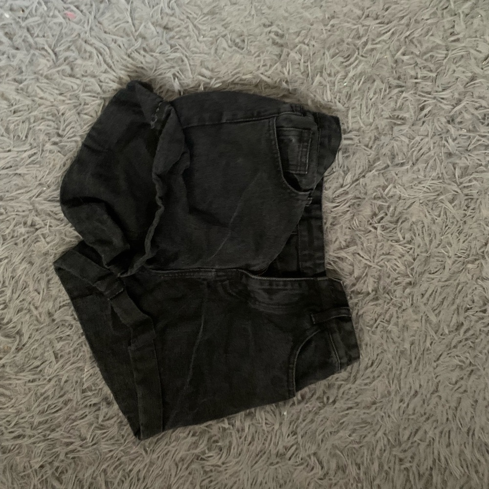 Black jean shorts